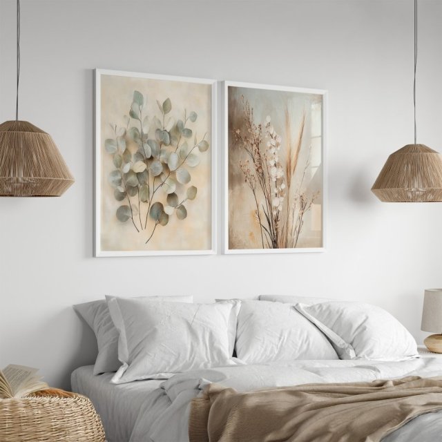 ZESTAW PLAKATÓW 2cz 40x50 cm Botaniczne ilustracje  (set191)