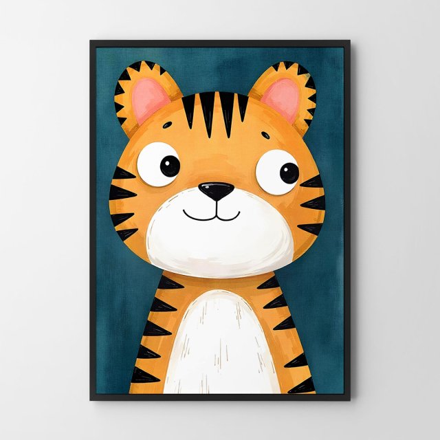Plakat dla dzieci kolorowy Tygrysek  - format A4