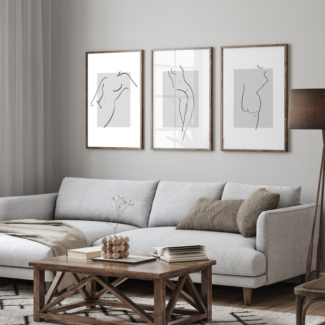 ZESTAW PLAKATÓW 61x91 cm Akt line art  (set192)