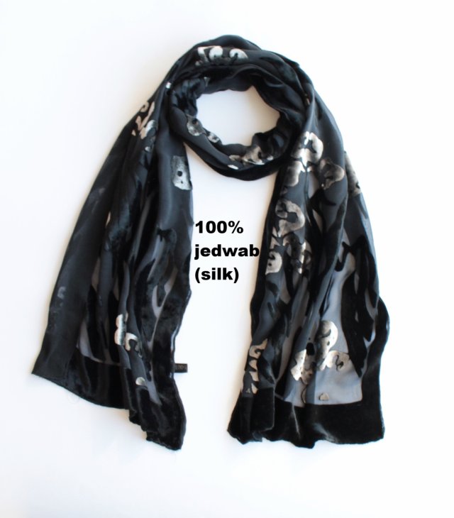 Exclusive 100% silk velvet scarf