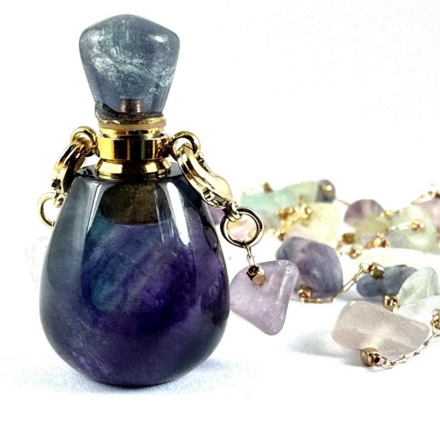 Wisior - Perfumetka + Łańcuszek okulary - Fiolet-Granat-Lila II