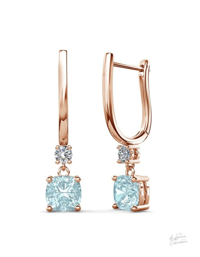 Srebrne Kolczyki z Naturalnym Kamieniem Topaz 1,25 karata Sky Blue III