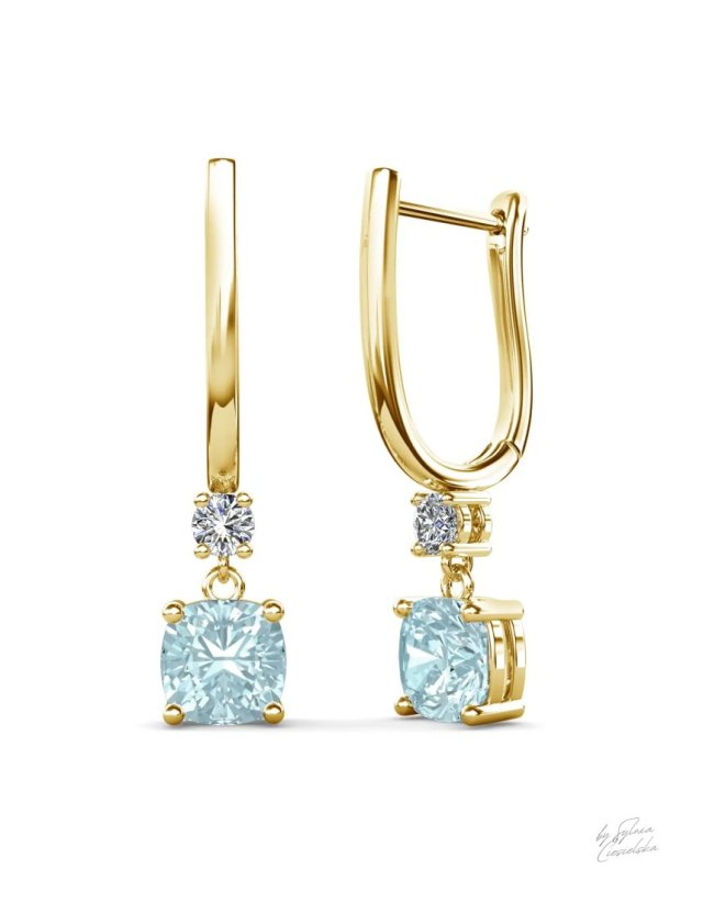 Srebrne Kolczyki z Naturalnym Kamieniem Topaz 1,25 karata Sky Blue II