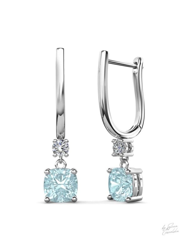 Srebrne Kolczyki z Naturalnym Kamieniem Topaz 1,25 karata Sky Blue I