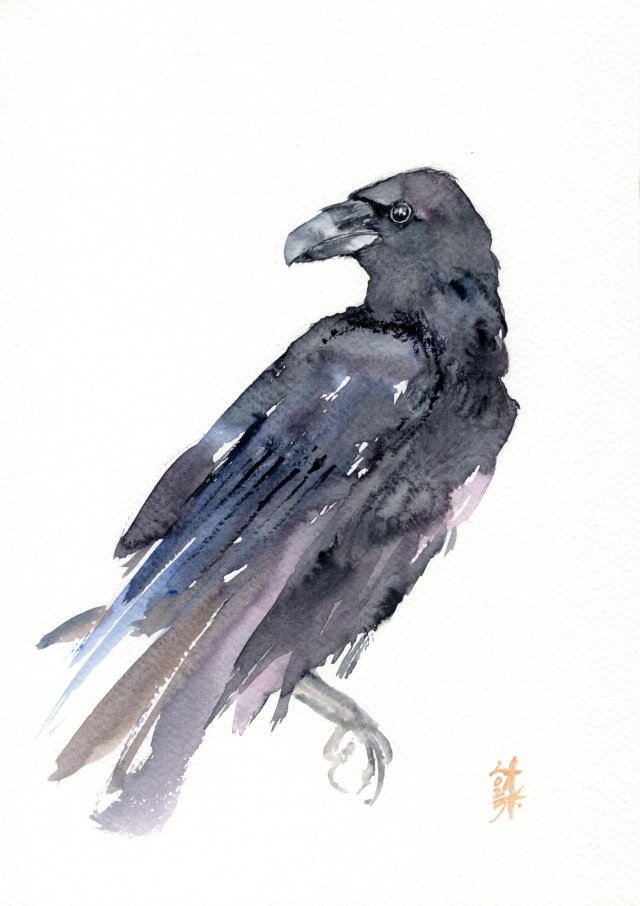 Oryginalna akwarela. Kruk
