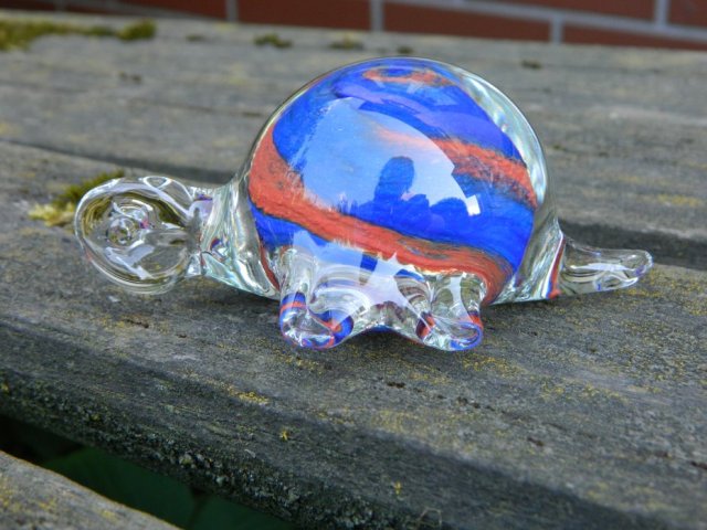 PRZYCISK DO PAPIERU PAPERWEIGHT żółw * szklana figurka
