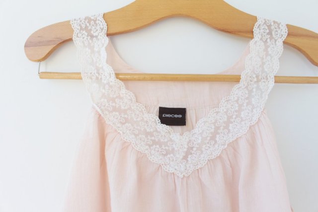 Top vintage bawelna koronka trapezowy bluzka na lato