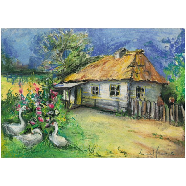 Wiejski widoczek...Sucha pastel