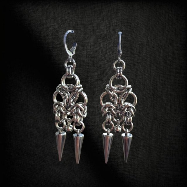 Ręcznie robione kolczyki z kolcami stal chirurgiczna Gothic Unisex