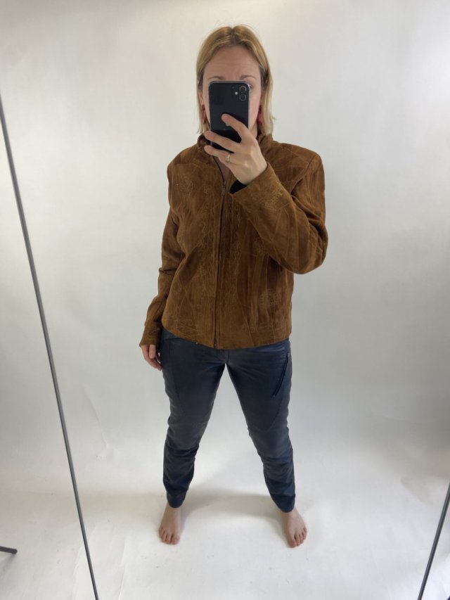 Haftowana skórzana hippie
