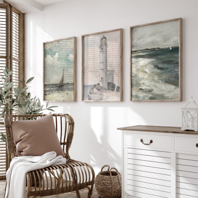 ZESTAW PLAKATÓW 30x40 cm Pejzaże morskie  (set193)