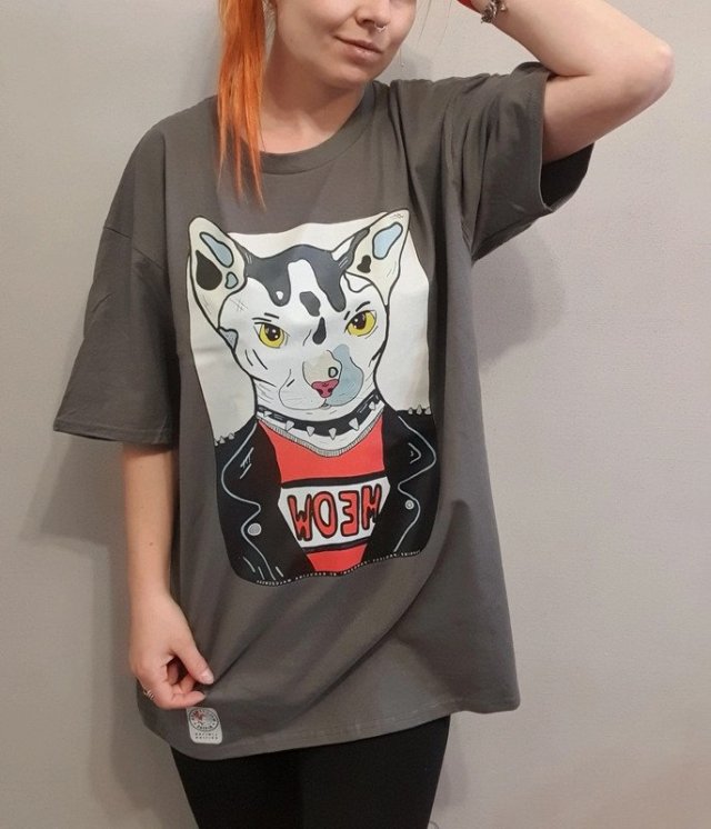 Box Prezentowy T-shirt KOT PUNK  Unisex XXL