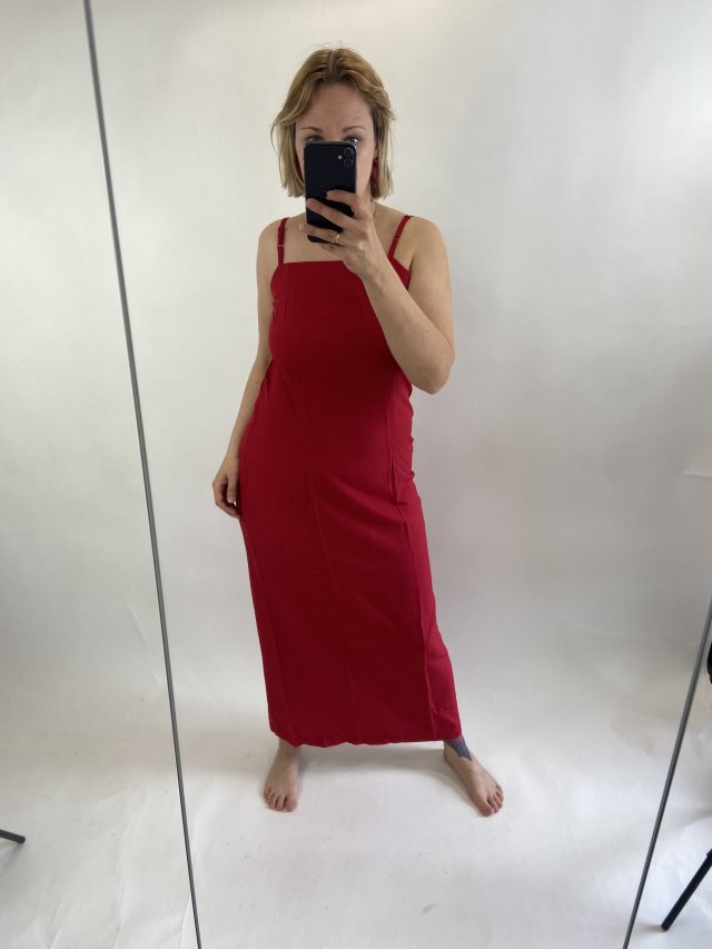 fransa red long dress