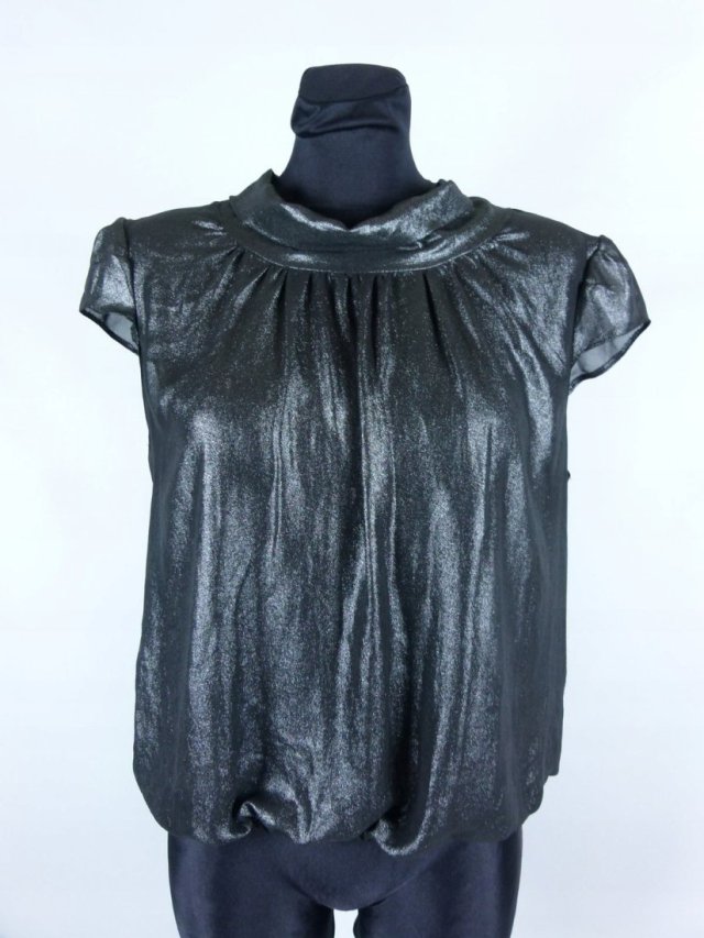 River Island cienka metalizowana bluzka kokarda 10 / 36