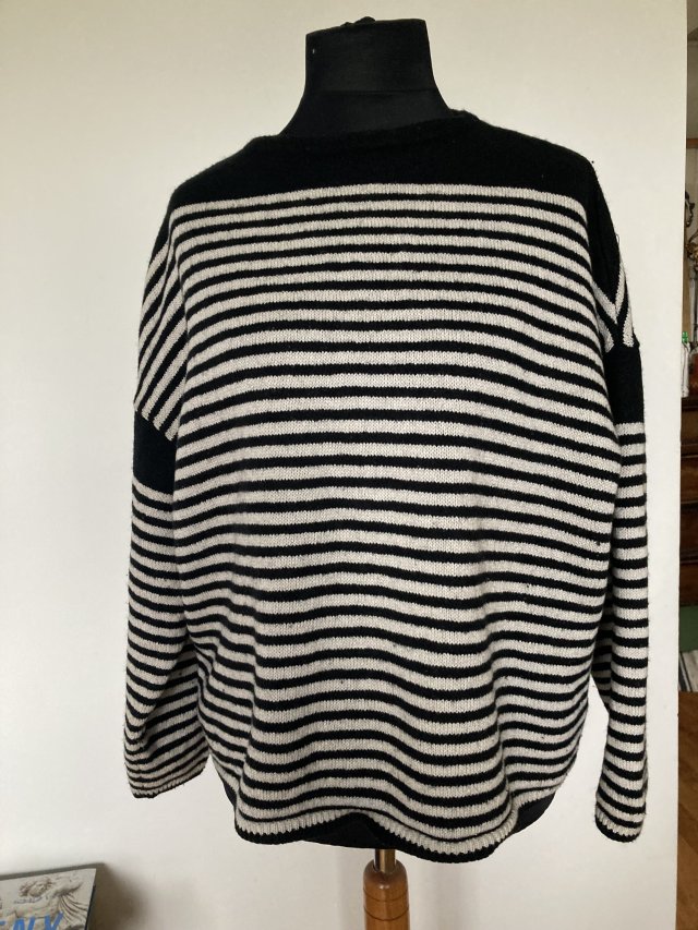 Sweter w paski wełna All Saints