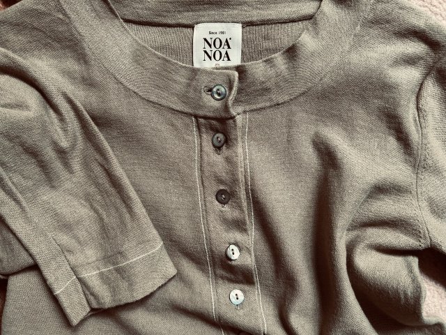 NOA NOA OLIWKOWY sweterek 10%caschmere 90%Cotton