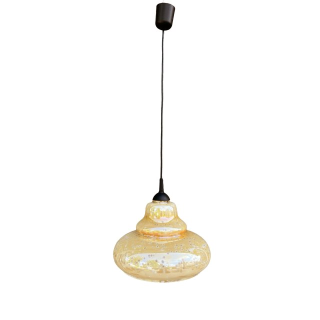 Szklana opalizująca lampa wisząca, Narva Leuchen, Niemcy, lata 70.