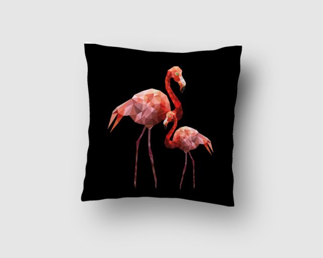 Poszewka z flamingami Black