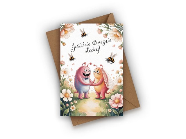 KARTKA ŚLUBNA- JESTEŚCIE STRASZNIE SŁODCY!