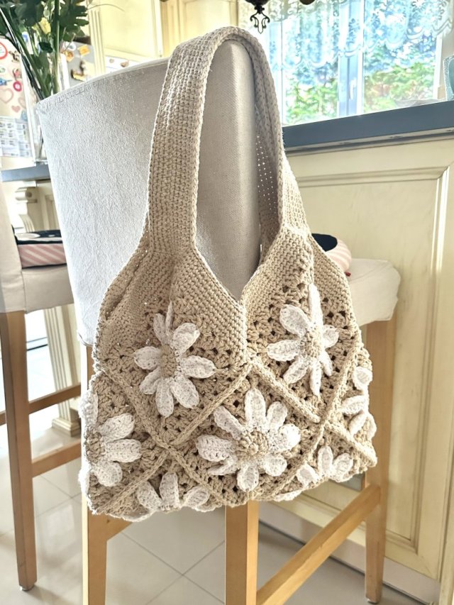 Torebka na ramię handmade w kwiaty