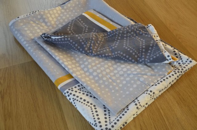 komplet pościeli Avance 155cm x 220 cm bawełna szary żółty