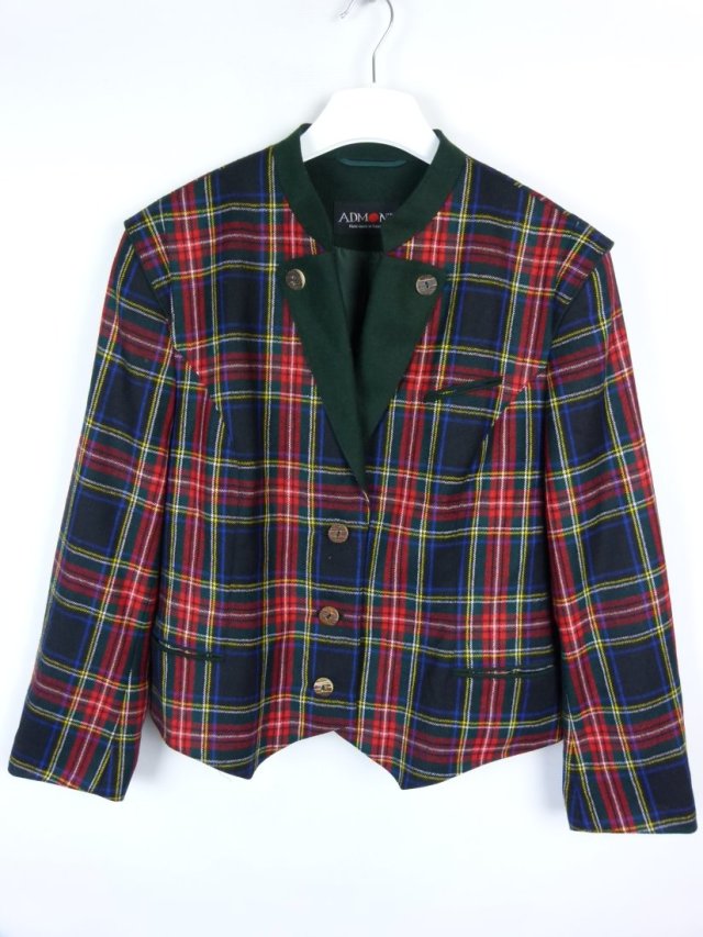 Admont Bavaria wełniany żakiet krata wool / 44
