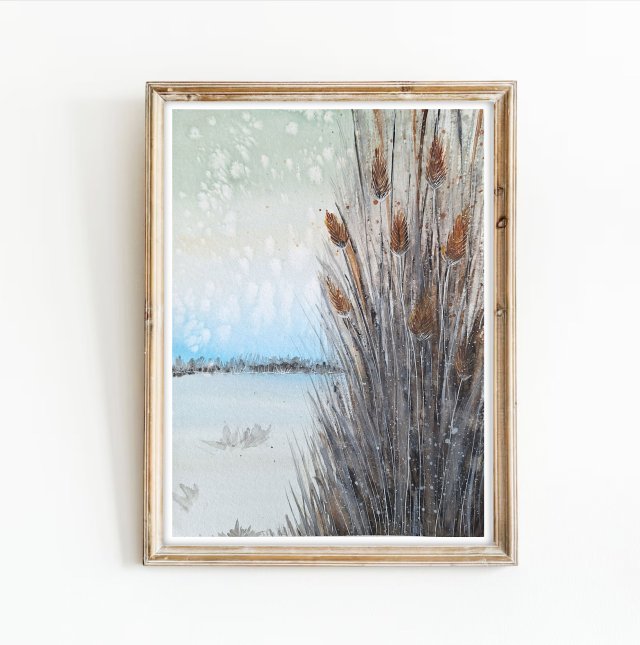 Akwarela 30x40. Szuwary