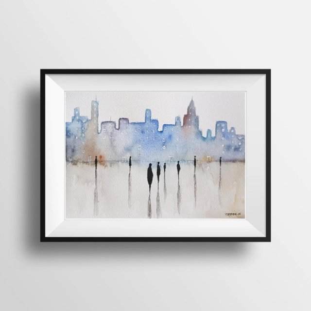 Miasto- akwarela