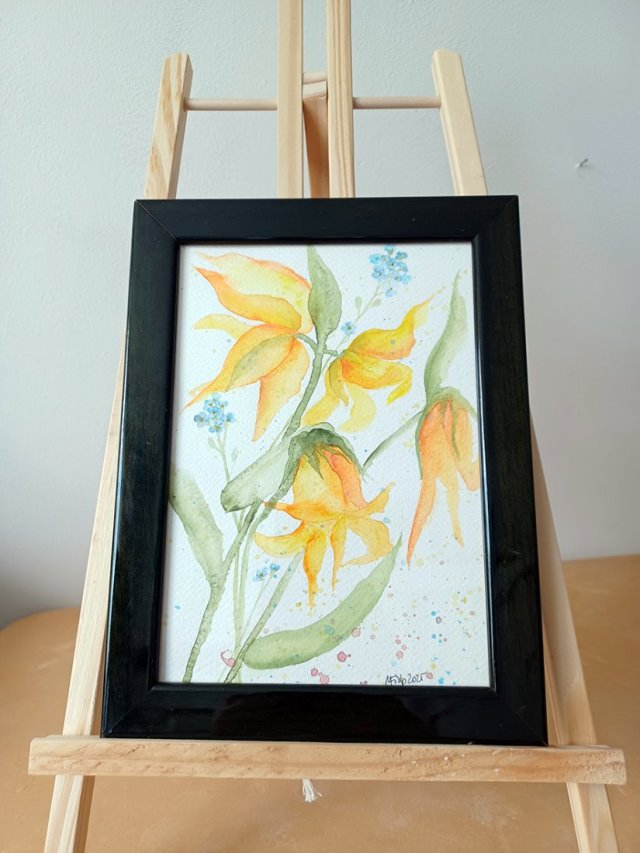 Akwarela "Żonkile" 18,5 * 24,5 cm