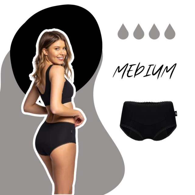 Majtki menstruacyjne BLACK - Medium