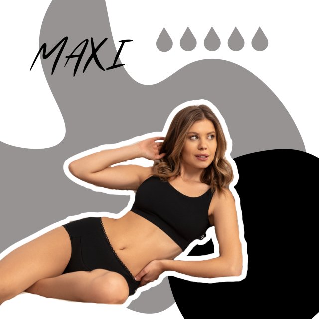 Majtki menstruacyjne BLACK - Maxi
