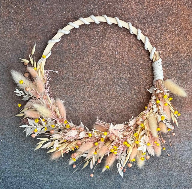 Boho dodatek, wianek z suszonych roślin
