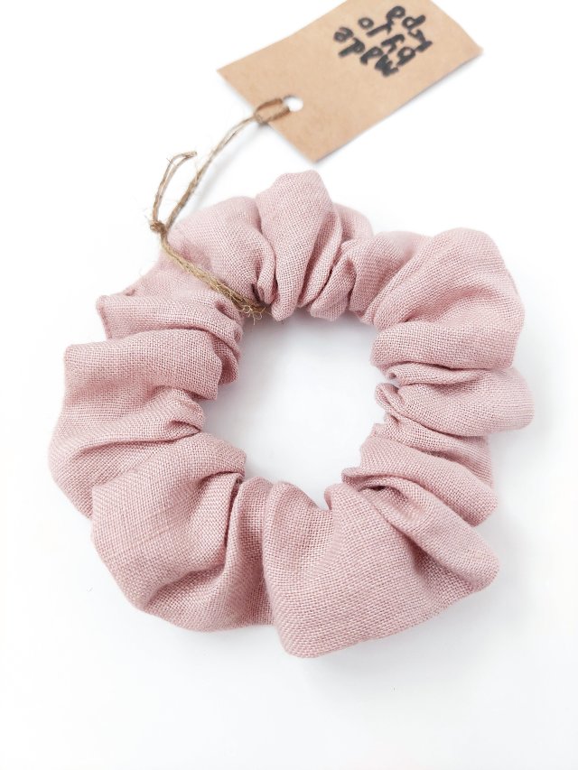 100% Len, scrunchie old rose