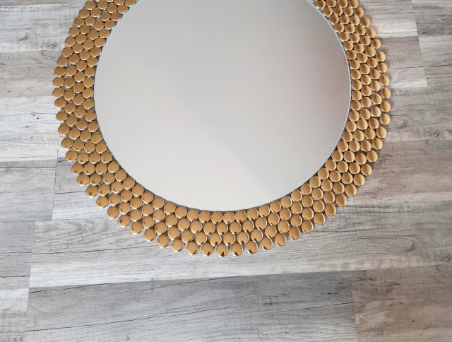 Lustro dekoracyjne złote, złota rama 60cm okrągłe