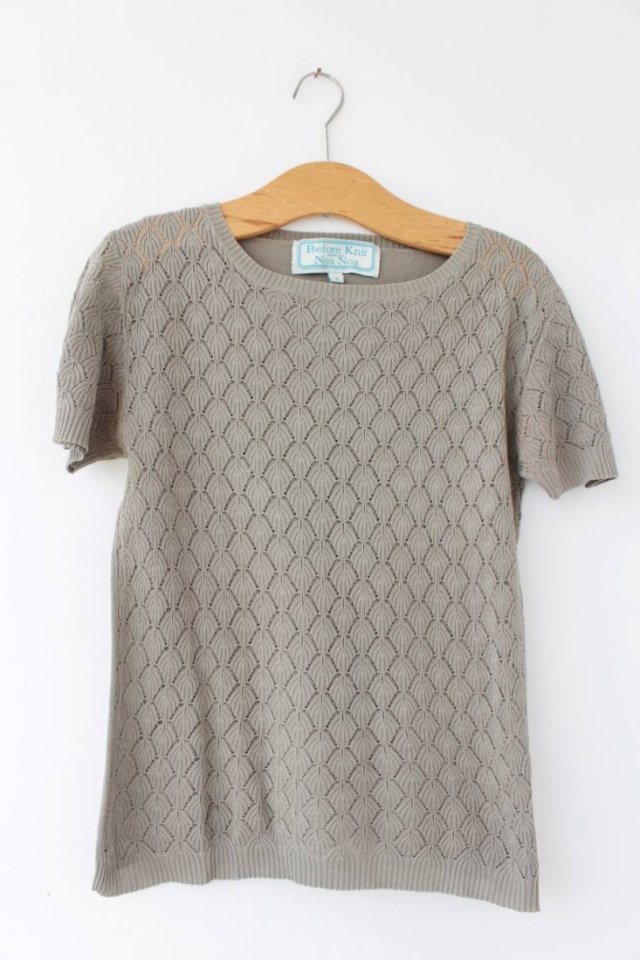 Noa Noa bluzka vintage khaki dziergana knit