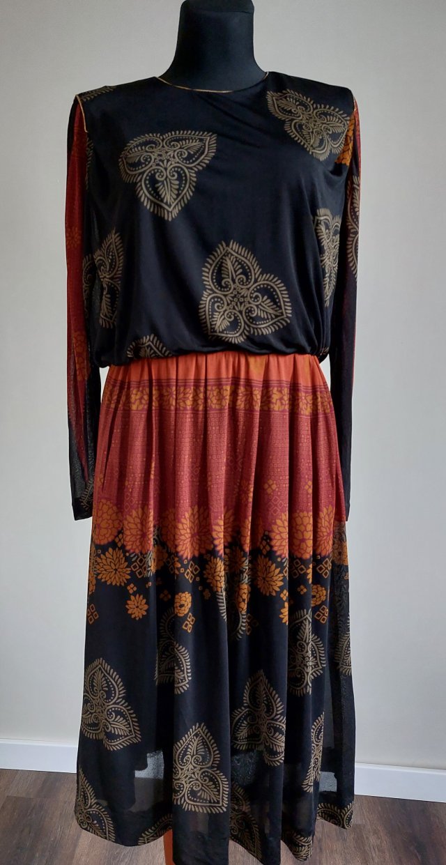 Vintage sukienka midi 70s  Kio Jersey Germany lata 70