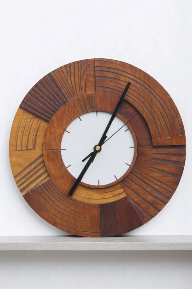 Zegar ścienny drewniany 48 cm - CICHY MECHANIZM