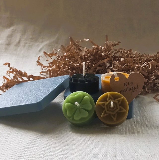 Świeczki Miodowe typu tealight - kolorowe