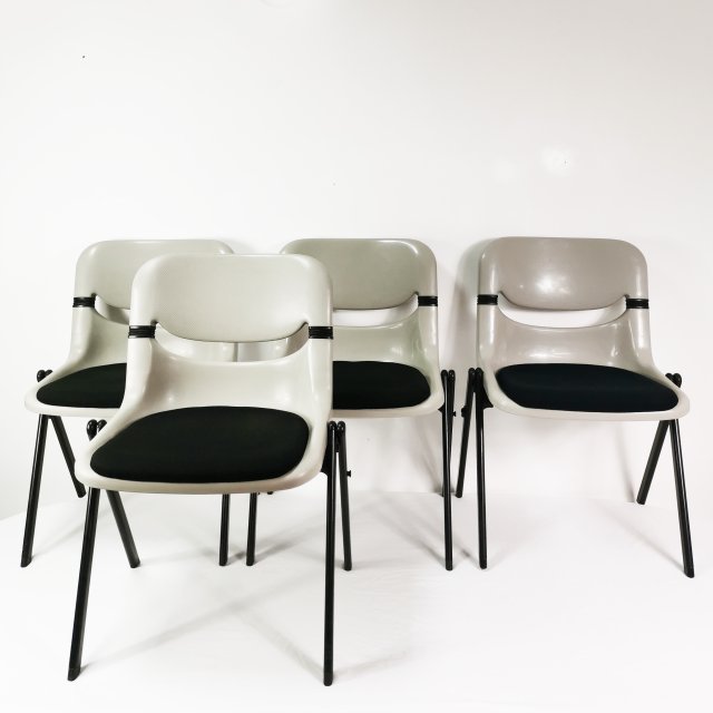 Krzesła space age, Vitra Dorsal, proj. G.Piretti & E. Ambas, Włochy, lata 80.