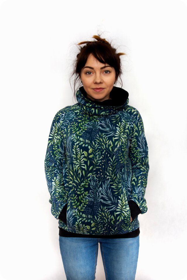 Bluza damska gałązki granatowe 2XS-6XL