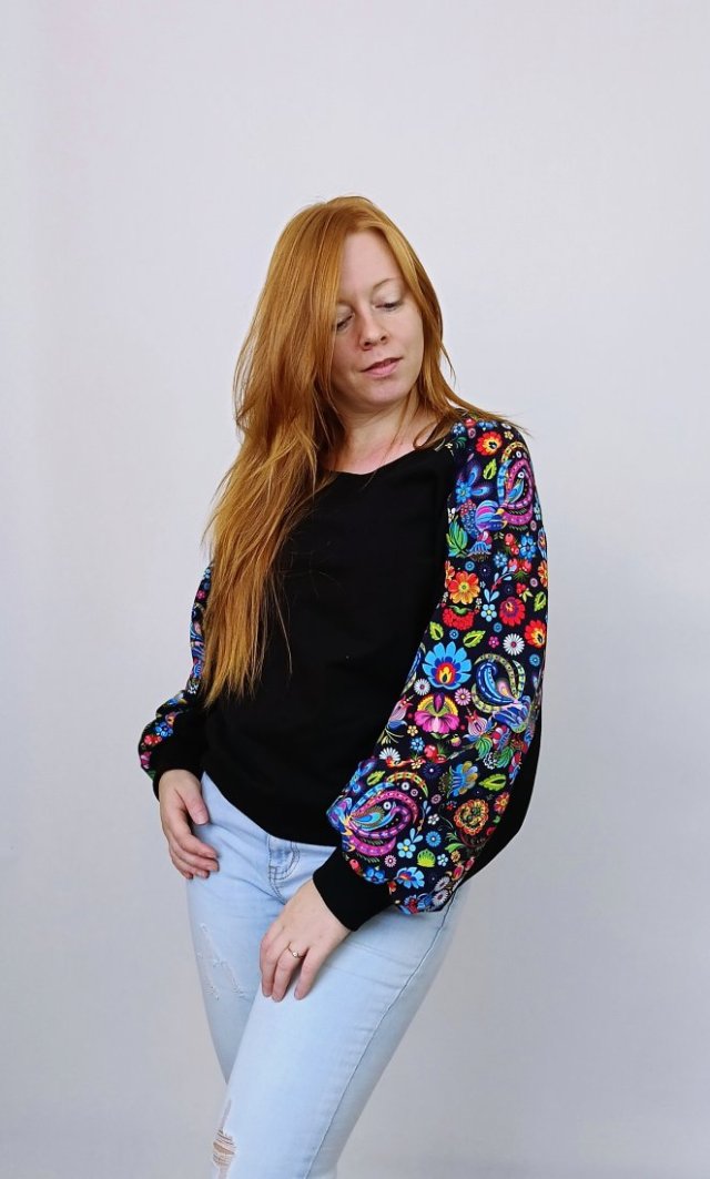 Bluza damska LOBO łowicki czarny