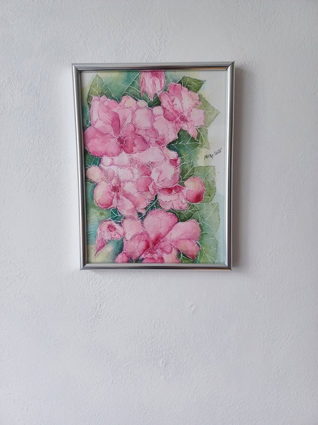 Akwarela w ramie Róże 15*20 cm