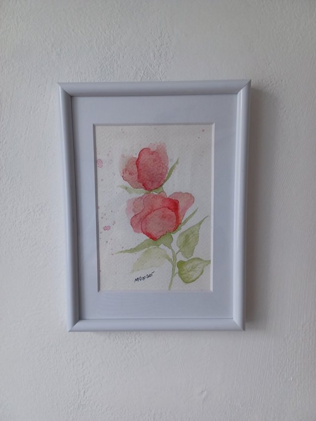 Akwarela w ramie Róze 19*14 cm