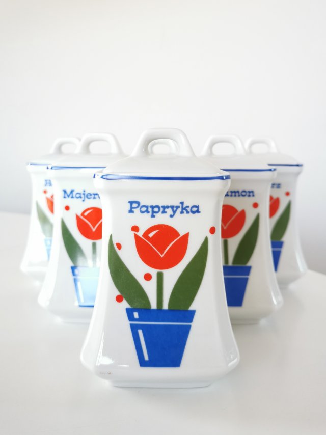 Pojemnik ceramiczny kuchenny z czasów PRL