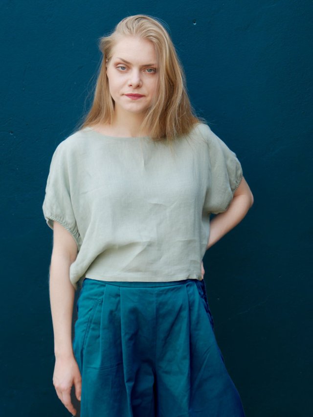 Lniany top BLISS nietoperz