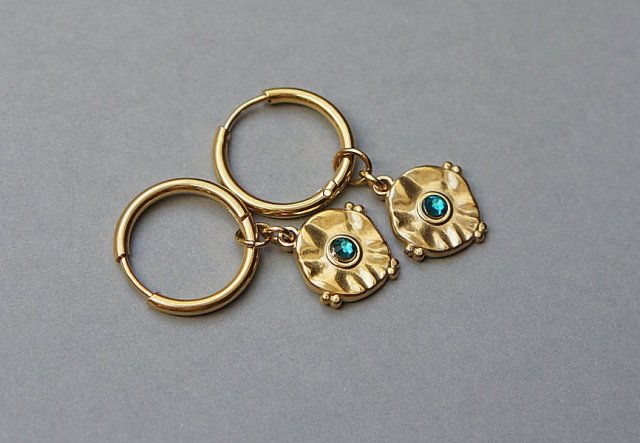 Alloys Collection Coins /blue zircone/ - kolczyki