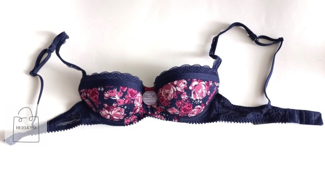 Granatowy biustonosz push-up Marks&Spencer