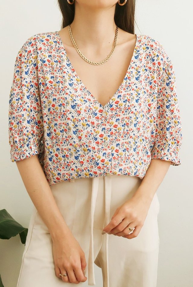 Kolorowa bluzka floral XXL