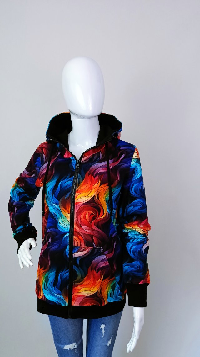 Bluza damska rozpinana FALE KOLOROWE
