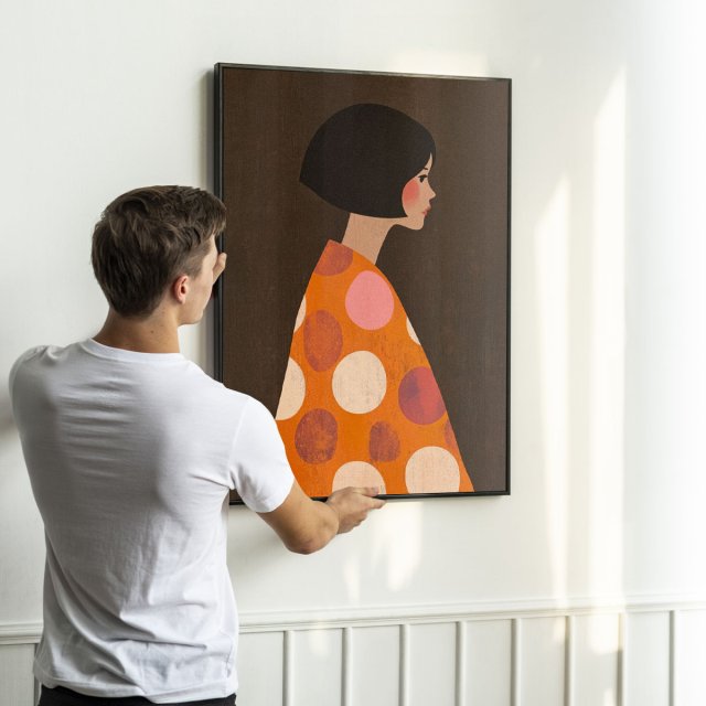 Plakat Dziewczyna z profilu ilustracja 40x50 cm - portret kolor